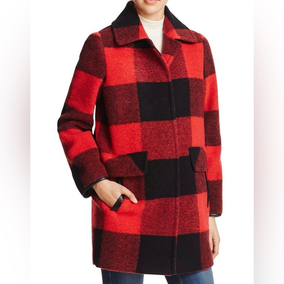 NWOT Pendleton Red and Black Check Wool Coat - Picture 5 of 7